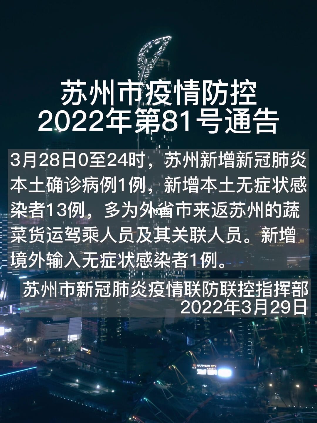 关于苏州疫情的最新通报